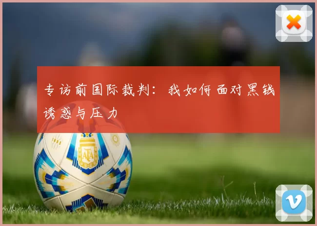 专访前国际裁判:我如何面对黑钱诱惑与压力