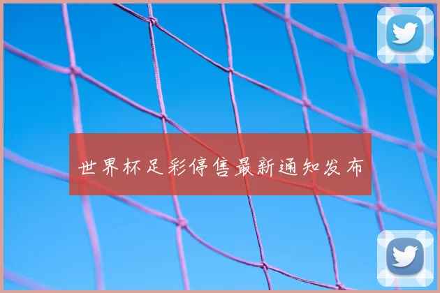世界杯足彩停售最新通知发布